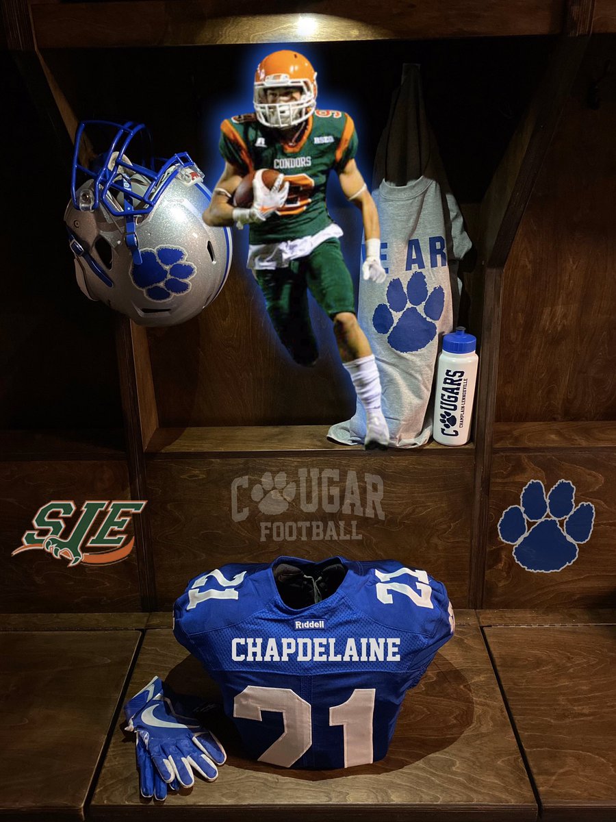 Football: ⚪️🔵 2021 Recruitment 💥

Ralph Chapdelaine
Welcome to the Cougar Family!

ℹ️ Condors de Saint-Jean-Eudes
✅ 5'10" 155lbs
🏆 Bol d'Or juvénile 2019 D1

Check out his highlight ⬇️
hudl.com/v/2EcDXj

#cougarpride #bleedblue #reload #colldiv1