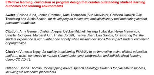 Overjoyed to have received a <a href="/syd_health/">Sydney Health</a> teaching award citation for my work at the FitAbility exercise clinic this year!!