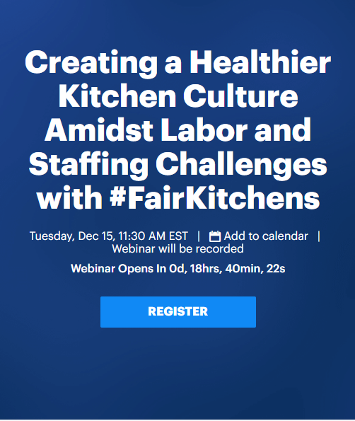 Unilever Food Solutions (@unileverfs_na) on Twitter photo Join our live workshop on 12/15 at 11:30 AM EST. Our panel will discuss 3 of the industry's top concerns 1) staffing 2) mental health and 3) career progression. Register here: bit.ly/3gOiqkm #FairKitchens Join our live workshop on 12/15 at 11:30 AM EST. Our panel will discuss 3 of the industry's top concerns 1) staffing 2) mental health and 3) career progression. Register here: bit.ly/3gOiqkm #FairKitchens