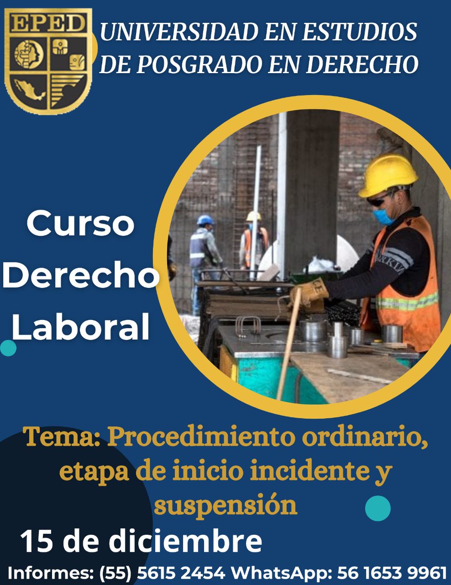 UNIPOL_MX's tweet photo. La  UNIVERSIDAD EN ESTUDIOS DE POSGRADO EN DERECHO. Te invita al #Curso

🧑‍⚖️Inscripciones abiertas a partir de hoy 

INFORMES: (55) 5615 2454
WHATSAPP: 56 1653 9961 https://t.co/WybBIXsqJT
