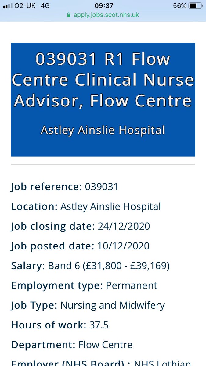 Great opportunity ⁦<a href="/NHS_Lothian/">NHS Lothian</a>⁩