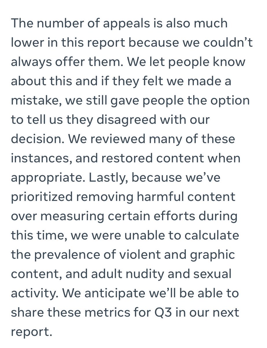 If you want to read more about FB’s “Community Standards Enforcement” you can read their report from August 2020.  https://about.fb.com/news/2020/08/community-standards-enforcement-report-aug-2020/ 8/