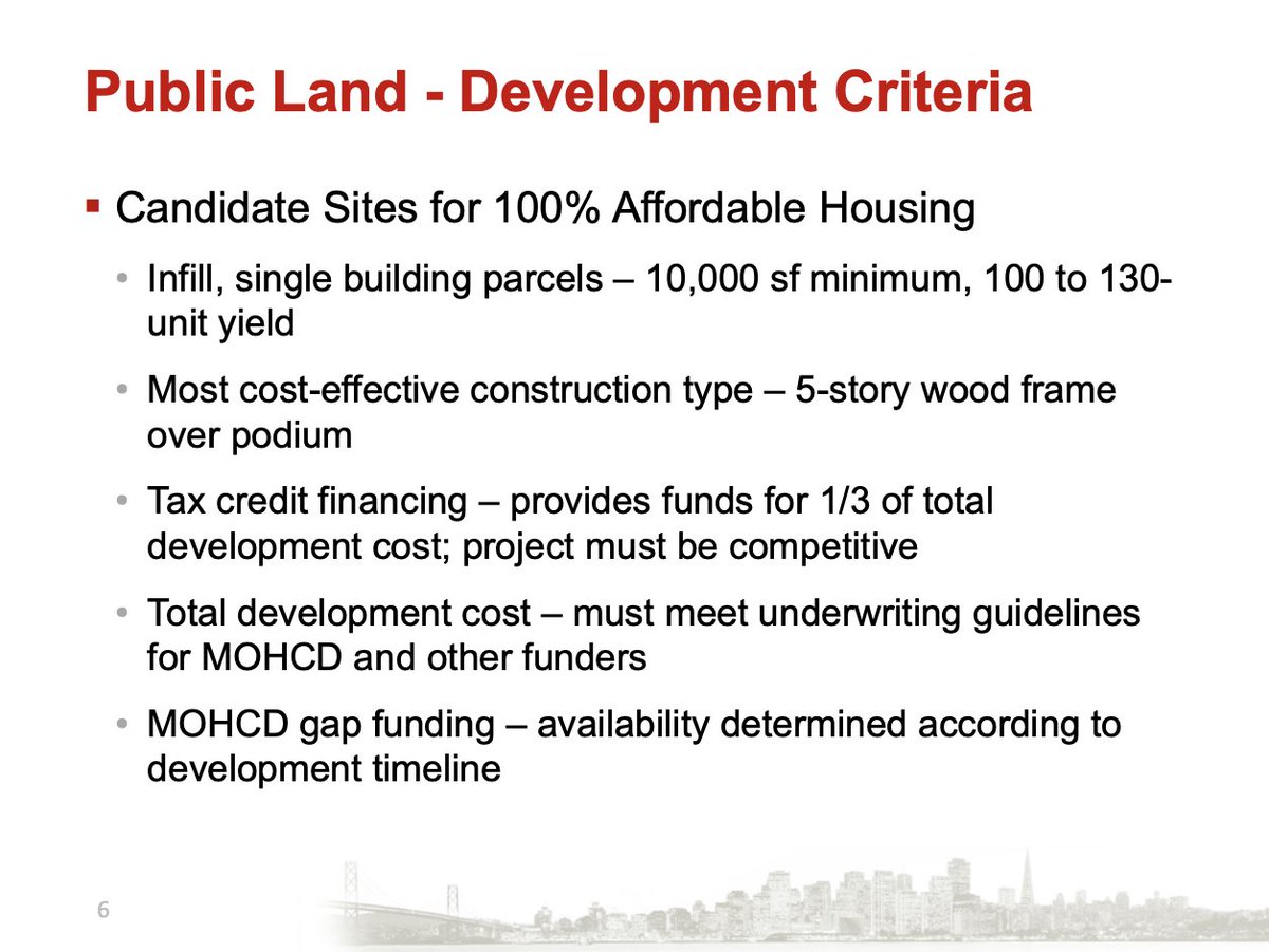 Leigh Lutenski: Sites that are good candidates for 100% affordable housing have "fairly specific critieria": five stories, ~130 units