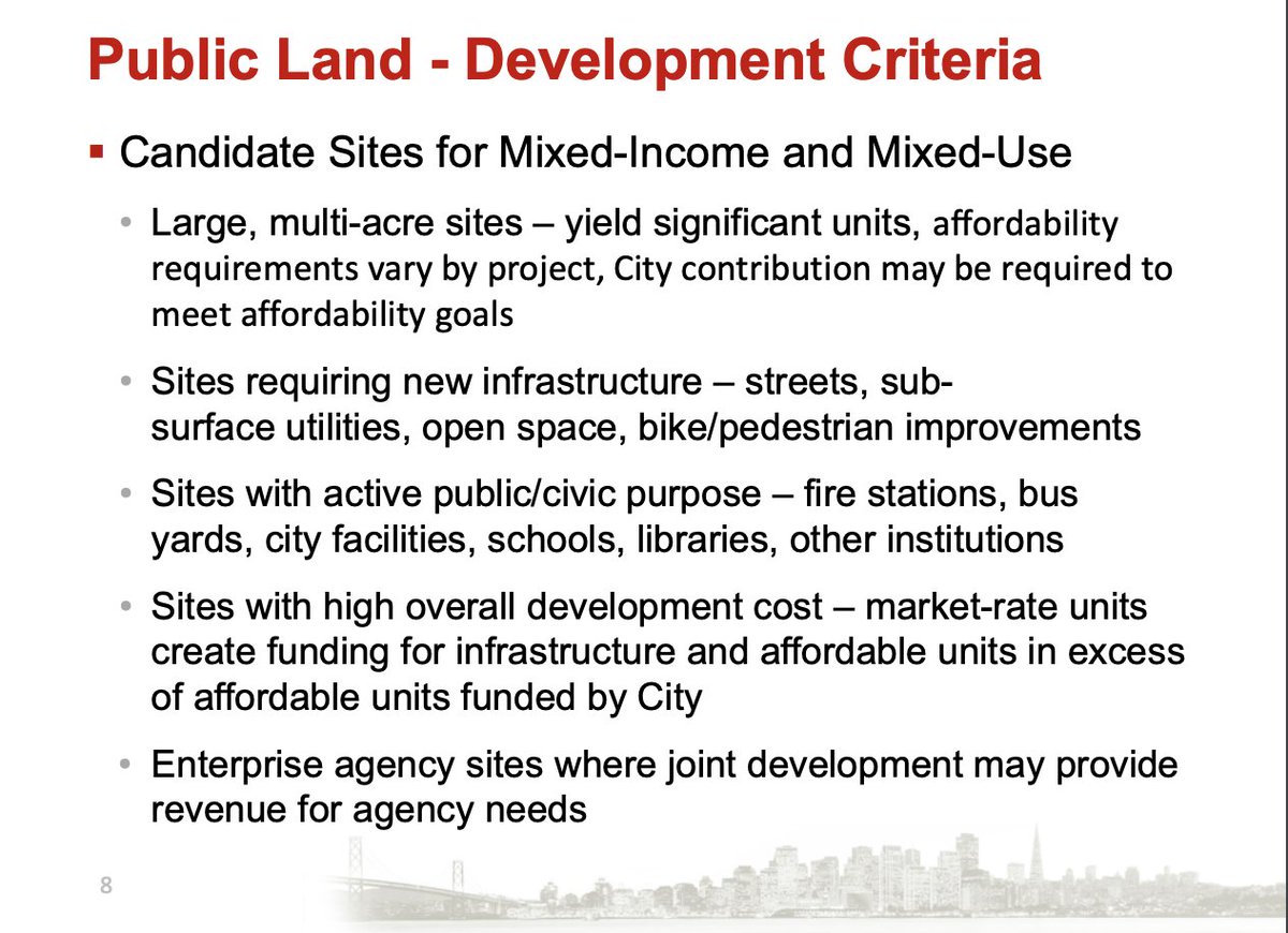 OEWD: Candidates for mixed-income sites usually have high site costs. A good example is Balboa Reservoir, 50% affordable, which needs new infrastructure and amenities. The $45M from MOHCD will fund 187 of the 550 affordable units [33%].