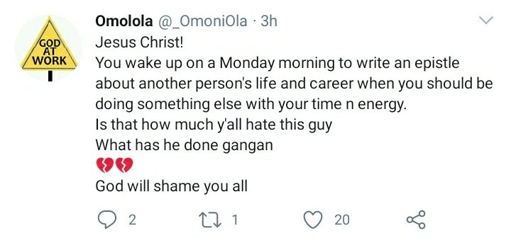 Because it is one thing to come for Laycon as regarding a BBN drama and it is entirely different ball game to come for his music career.. A lot of iCONs got really emotional while others were still trying to make sense off the rubbish cus it obviously seemed planned.