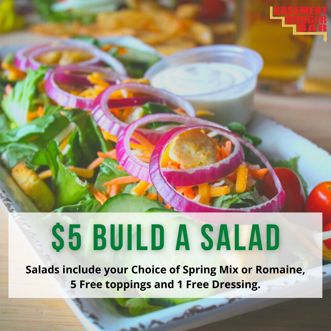 basementburger's tweet photo. $5 salads are the perfect dinner date! https://t.co/TmyjloV0px
