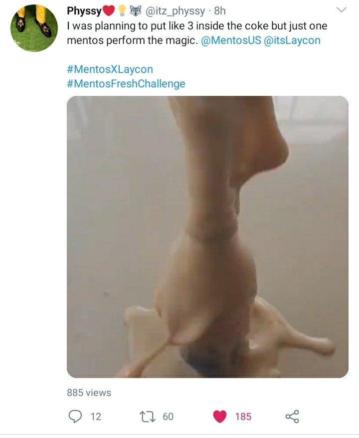 We then decided to block out all the negativity and focus on our challenge. Despite the set backs most iCONs were able to come through with the Mentos Challenge.. it was beautiful. I did mine o buh didn't post it because the foam no gree foam well .