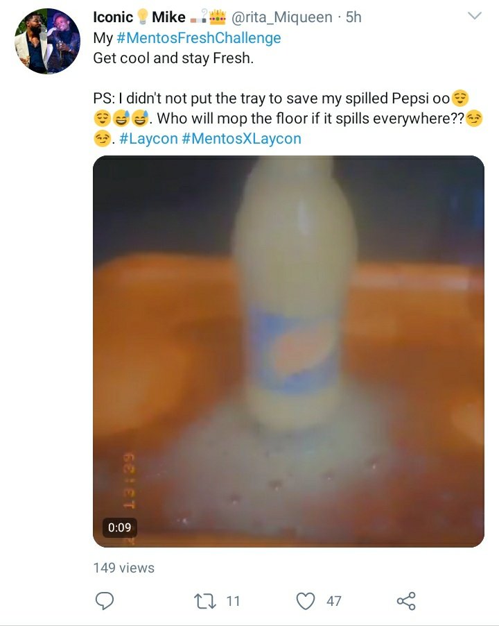 We then decided to block out all the negativity and focus on our challenge. Despite the set backs most iCONs were able to come through with the Mentos Challenge.. it was beautiful. I did mine o buh didn't post it because the foam no gree foam well .