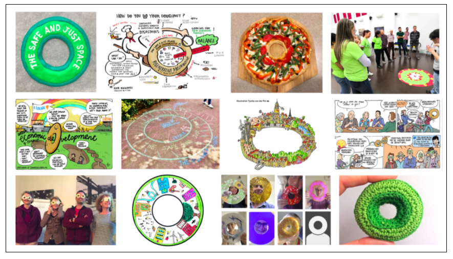 KateRaworth's tweet photo. If you've ever fancied bringing Doughnut economics to life in brilliantly playful art then here's a special end-of-year event just for you...17th Dec, 5pm GMT, join my fab team mate @rob_shorter &amp; some ingenious artists to make Doughnart! Dive in &amp; play... https://t.co/LesASS2ILR https://t.co/uZKzvVDNIL