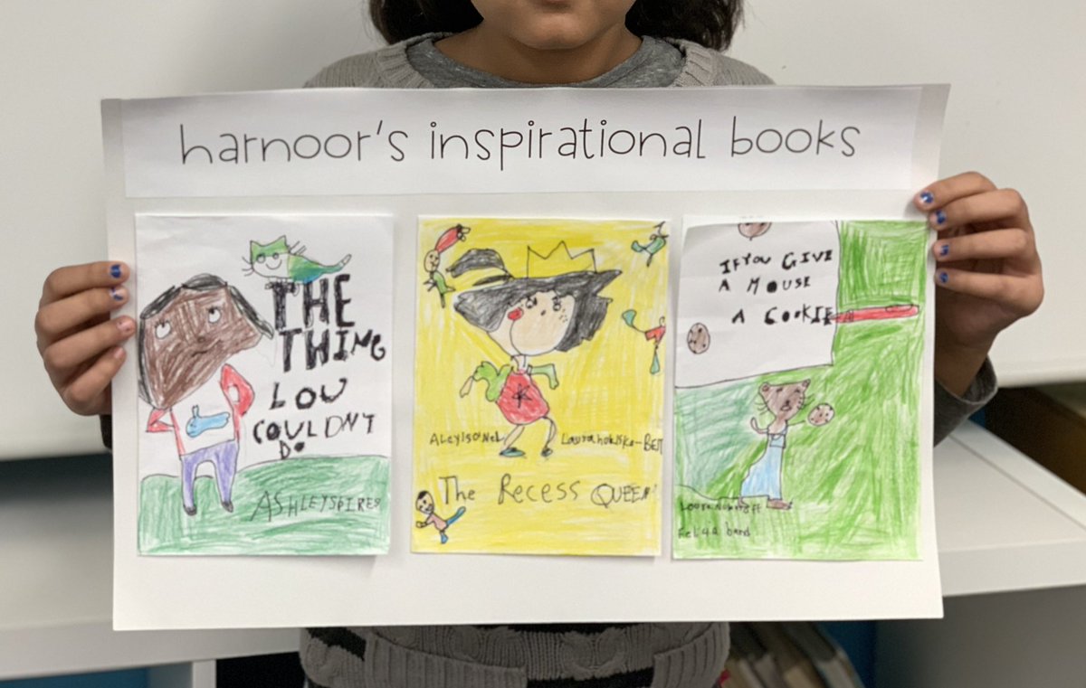 Finished our #inspirationalbooks project in grade 2/3. Ss used their new pgh writing skills to share why these books were important and what they learned from them. #SEL #sd36learn @mandeepR41 @Surrey_Schools @GaiaCC @i_simranjeet