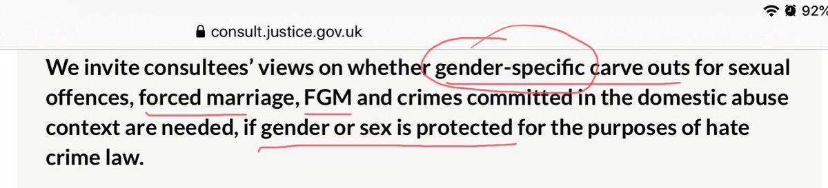 98% of sexual offences are committed by the male sex. FGM happens to females. Domestic abuse is overwhelmingly committed by males against females (12% males but some of that is male on male). Sex-specific not “Gender”. Non-binary females still get raped.