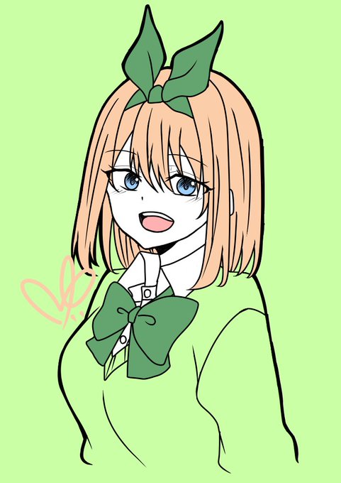 ゆいさんがTwitterに投稿した中野四葉(五等分の花嫁)のイラスト。