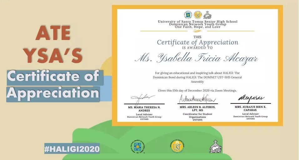 domnetustshs's tweet photo. Happening Now: Acknowledgement for Guest Speaker, Ms. Ysabella Tricia Alcazar.
#DOMNET #HALIGI2020 π‘ https://t.co/1DuQ66X39c