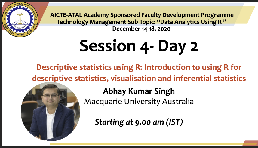 aksingh1985's tweet image. Kicking off the last R training session of the year! This time for @NITJaipur #rstats #rforresearch #visualisation #datascience