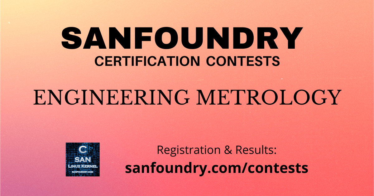 sanfoundry's tweet photo. Sanfoundry has launched "Engineering Metrology Certification Contest" where in we will issue a free "Certificate of Merit" to Top 5 Rankers. If you are interested kindly register here: https://t.co/N09C07hAdI 

#engineeringmetrology #mechanicalengineering #contests https://t.co/DQgRHEVDXu