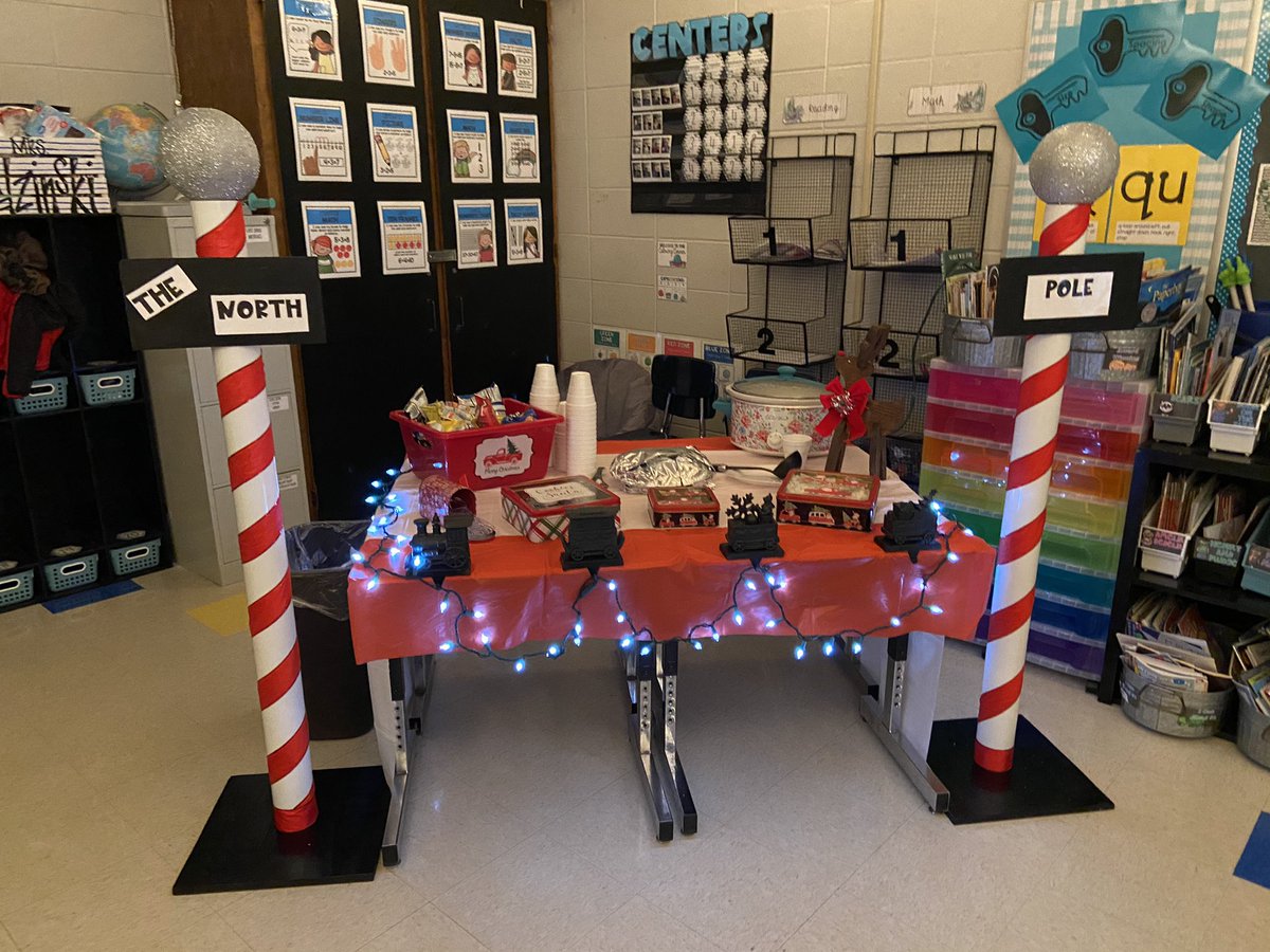 HarvestElem's tweet photo. All Aboard the 1st Grade Polar Express! Kiddos in Mrs. Rudzinski’s 1st Grade enjoyed their Classroom Transformation as they went to the North Pole! #ThisIsHarvest #WritingOurStory #HuskyStrong #MCSSstrong @ChrisGunnelsHES @CosbyCreations @AlabamaAchieves https://t.co/MiAeMBknzF