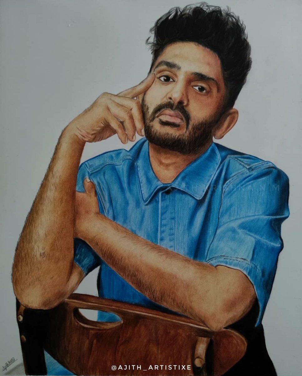Color pencil portrait of one of my FAVORITE ARTIST  <a href="/sidsriram/">Sid Sriram</a> 
Fan from kerala 
.
#sidsriram 
Instagram:instagram.com/p/CHKnc3Op24R/…