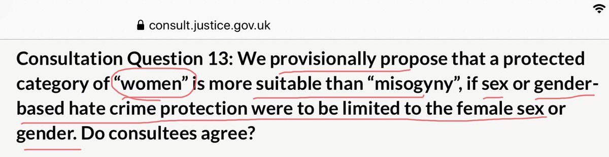And lo! Law Commission propose the word “woman” (complete with inverted commas) be used instead of misogyny. What the betting they are proponents of the mantra “Trans Women are Women”. And that it protects the female sex “or gender”. So there we have it. Minds already made up.