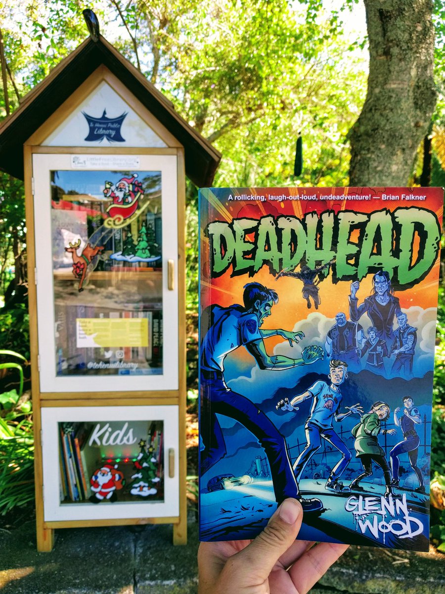 TeHenuiLibrary's tweet photo. Thanks to publishers OneTree House, we have two new copies of Deadhead by Glenn Wood going into the little free whare pukapuka this week. Grab it for "humour, gore, sci-fi, a formidable villain and young heroes"... and zombies! 🧟‍♂️
#littlefreelibrary #takeabook #shareabook https://t.co/VtBqVRKnB9