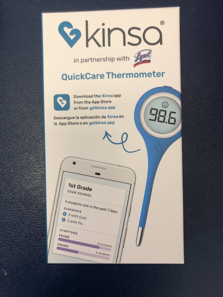 2nd shipment of free thermometers for staff and students who registered with Kinsa came in today . Keeping our school community safe and healthy . #FLC #borostrong