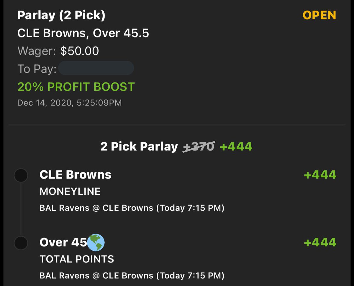 thebettingdog's tweet photo. 1,000 followers parlay
—
Cleveland & O45 points +444
Using some of my winnings to take a riskier MNF parlay. The world is ending so what’s 5U really worth ($50 is correct)
RT for me to tell you that if the Browns win & O45 I’ll give away a free T-Shirt/beanie combo
#fourohfour https://t.co/6Tcae8afRB