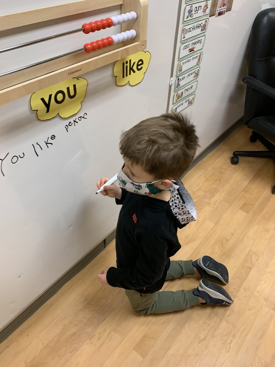 Dancer_2881's tweet photo. Landon asked “Do you like Pikachu and Squirtle?” He used popcorn words and a letter chart as guidance. Andrew, today’s superstar determined yes had the most and no had the least. https://t.co/Gdt7CTjrOK