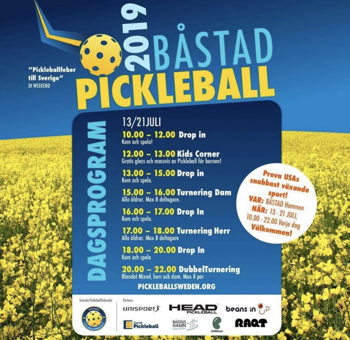 raqtfam's tweet photo. #throwbackmonday Happy memories from Båstad and Swedish Open. Showing Pickleball for nearly 5000 people during 10 days in July 2019 and put some core functionality of Raqt to the test. 
#raqt #racketsport #pickleball #raqtsport https://t.co/JnURuQ8V11