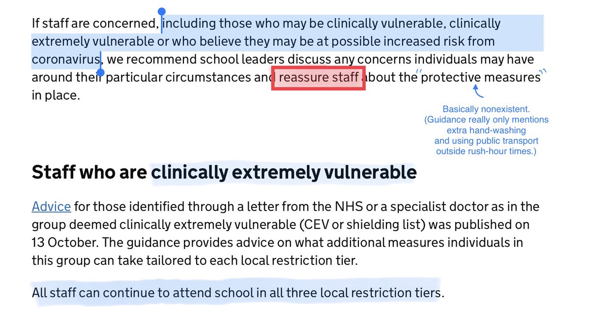 We have a DfE leadership that appears to care more about MESSAGING about school safety than about actually implementing measures to reduce school transmission and protect the most at-risk groups. 12/