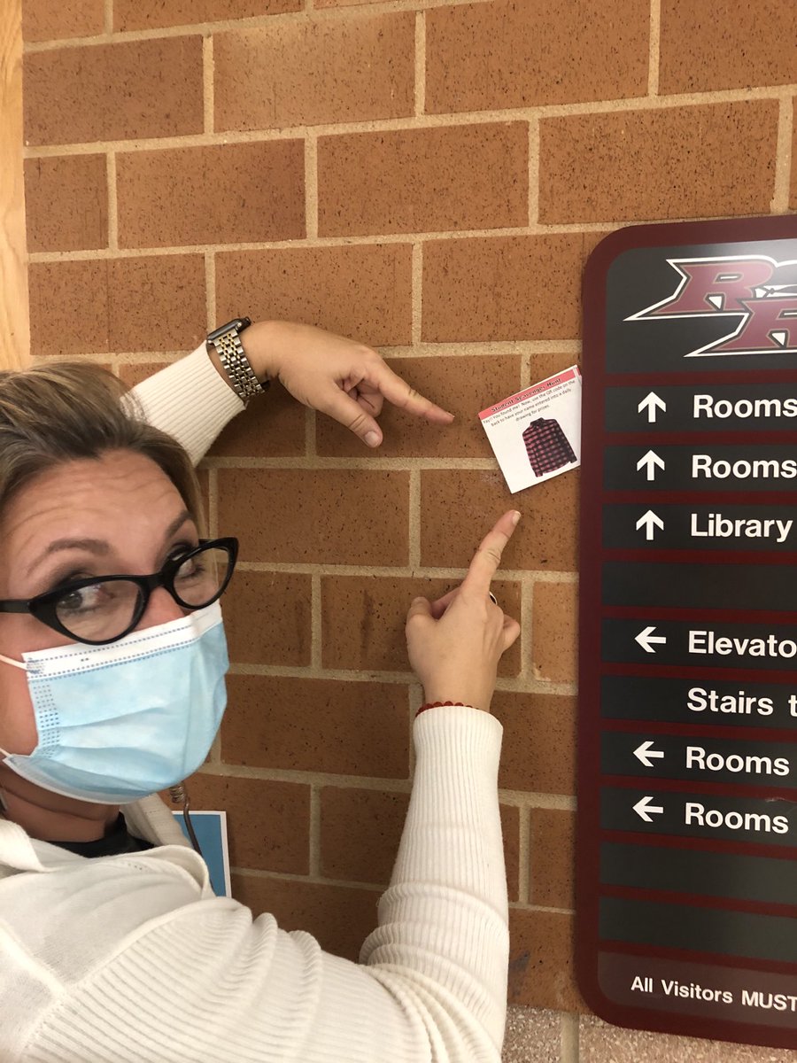 34smithd's tweet photo. Having a little fun with our in-person students- a daily scavenger hunt at Rouse! Each day they hunt for the theme around the school and enter a drawing. Tomorrow...it’s flannel! 😉#1roUSe https://t.co/wbsJqdF4CP
