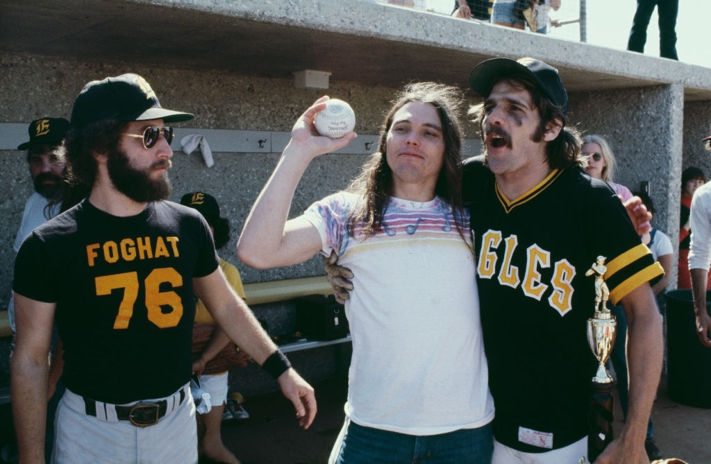 Eagles tour manager, Larry Solters with Timothy B. Schmit ...