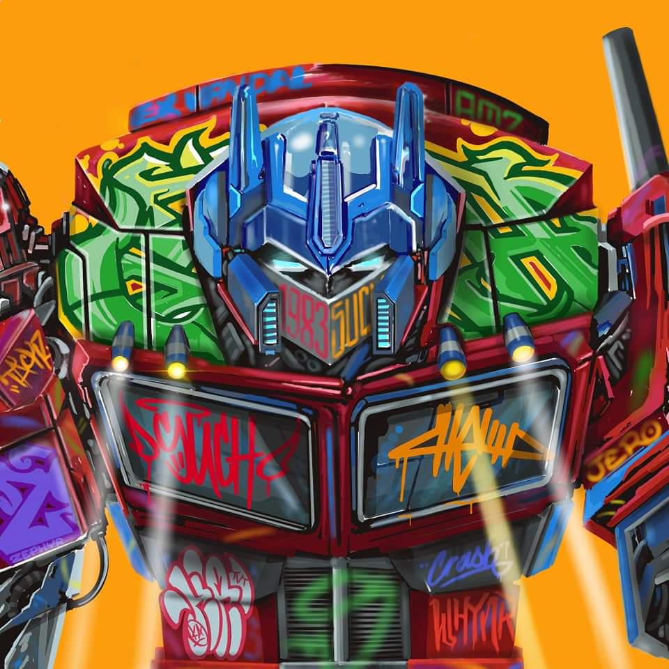 Suchstyles_'s tweet photo. Optimus Prime ...Robots in disguise #suchstyles #Transformers #graffitiart #optimusprime https://t.co/oxYCrLt8KS