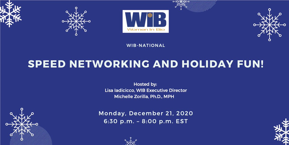WomenInBio's tweet photo. Join #WomenInBio members from all around North America for a joyful networking event. Plan to wear a festive/crazy holiday sweater or top to add to the festivities!
Learn more and register: https://t.co/a5bY4VV60V
#HolidayParty #VirtualSpeedNetworking #VirtualEvent https://t.co/Lb2ffvfham