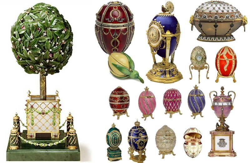 A Fabergé egg is a jewelled egg created by the House of Fabergé, in Saint Petersburg, Russian Empire. Possibly as many as sixty-nine were created, of which fifty-seven survive today.
