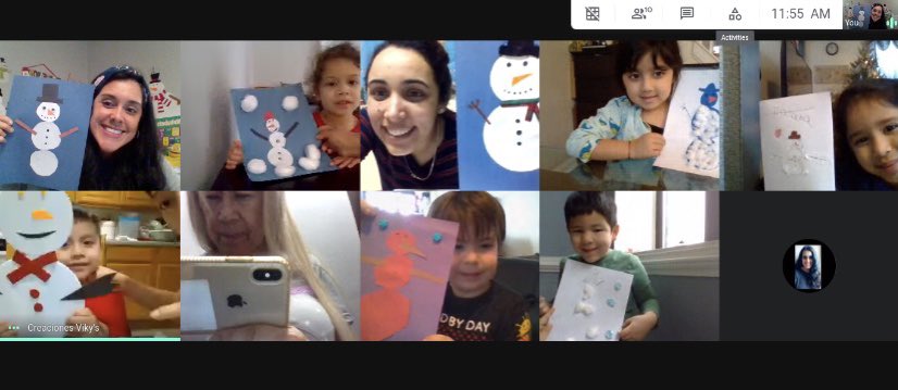 JanetColoma's tweet photo. Room 9 Ss learned how to draw a Snowman step by step today. We are so proud of our little artists! 🎨👏🏼😍 #remotelearning #prekrocks #Snowmanfun⛄️@wnyecc https://t.co/ReUZEdyr4O