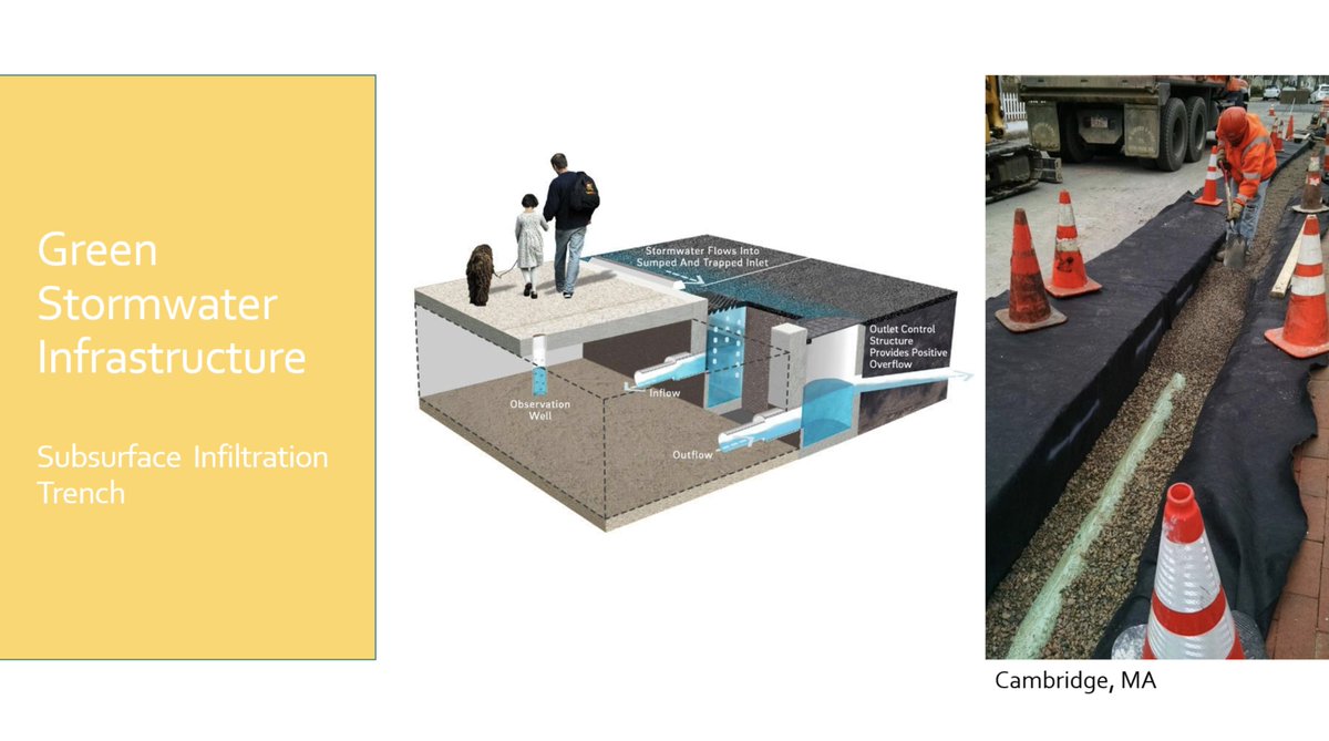 I like the green stormwater infrastructure. I prefer planted areas, which we call "bioswales", but this is still good.15/?