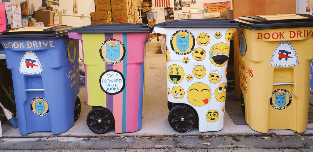 The <a href="/CCCEAnj/">CCCEA</a> sponsored these bins and BookSmiles' Project Coordinator <a href="/karenakapepper/">Karen Aveni Hamilton</a> painted them. Collecting hundreds of thousands of gently used books with these bins is what we do! Want to gather book-wealth with us? booksmiles.org