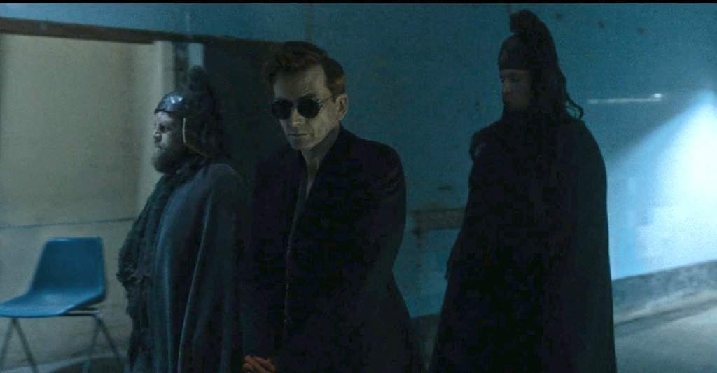 DailyAziraphale's tweet photo. Aziraphale Of The Day: he has been captured for his gay crimes 😔 https://t.co/ynrYQsQIAL