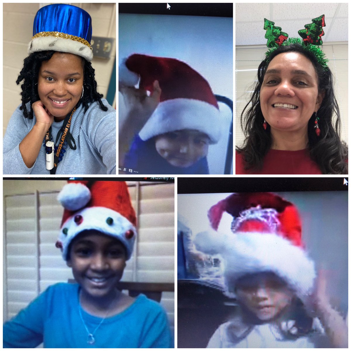 DiggsLatham's tweet photo. #HolidaySpiritWeek kicked off today with #HolidayHeadgear Day! #DLESSchoolFamily https://t.co/4Cc1gTEB5V