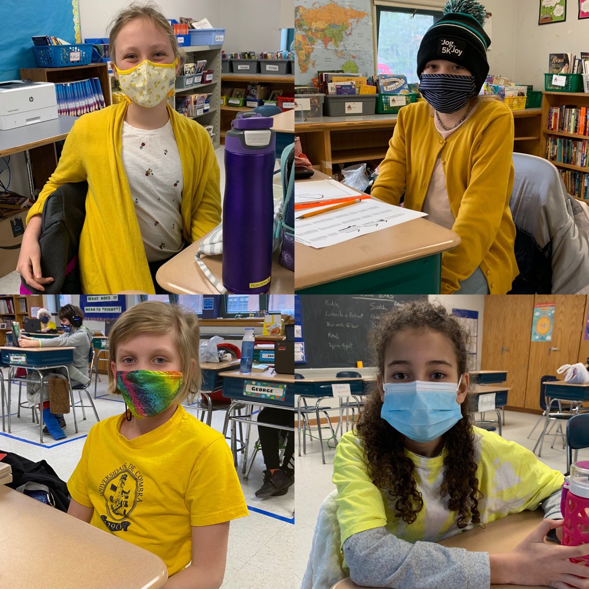 FredMillerHPS's tweet photo. Day 1 of #MillerSpirit Week: COLOR DAY!

Grade 5 showed themselves off by wearing YELLOW!💛💛💛 https://t.co/PdnisGYz2g