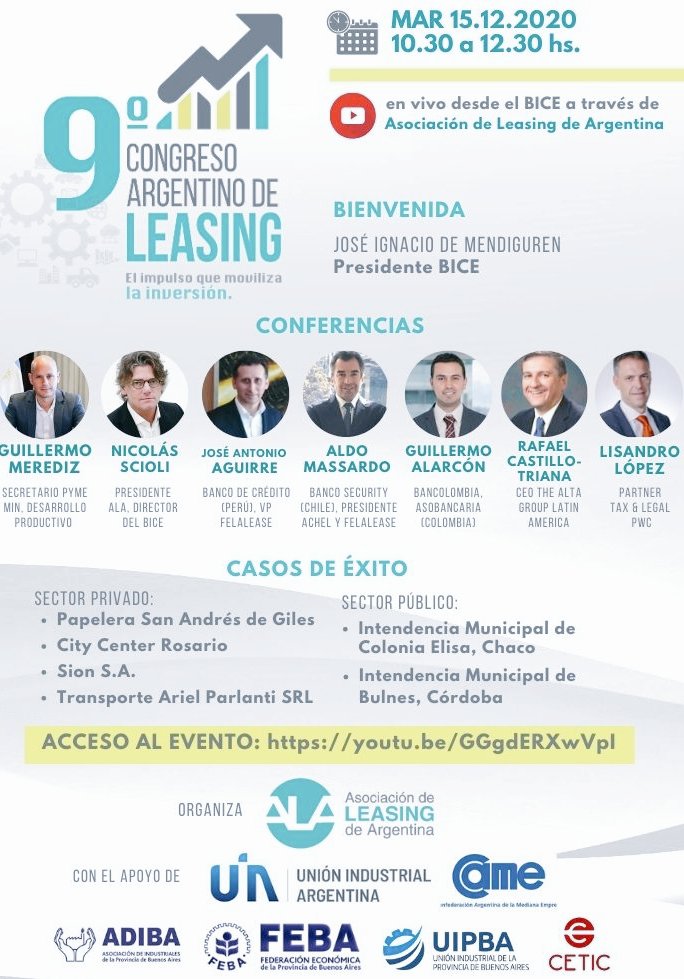 ceticok's tweet photo. Ya está disponible el link a la transmisión en vivo del 9°
#CongresoArgentinoDeLeasing so https://t.co/ZzpeuGNsaF
ingrese y active el recordatorio

Lo esperamos mañana 15 DIC de 10:30 a 12:30 con autoridades nacionales, expertos y casos de éxito. https://t.co/vCe6Ckp43P