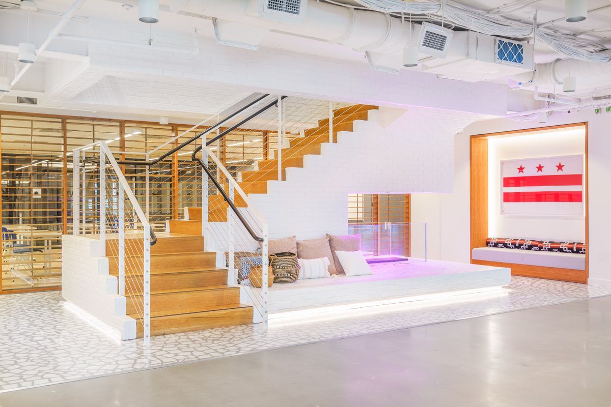 WeWork's tweet photo. Epic staircase vibes over at WeWork 200 Mass Ave in Washington, D.C. For on-demand spaces in your city, visit https://t.co/Wy4cgD41kM. #wework #weworkdc https://t.co/tKEYERUO9u