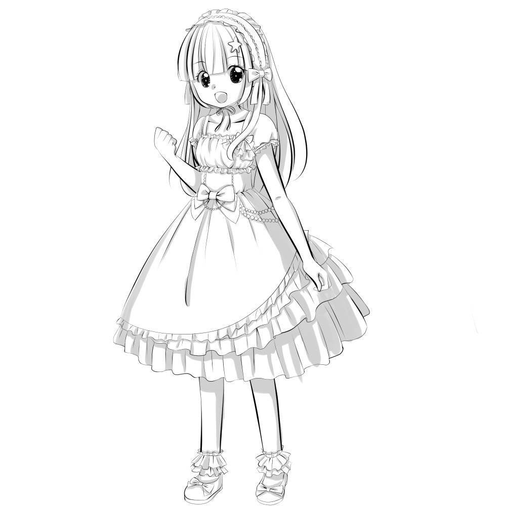 ふみな イラスト オリジナル 1日1絵 メタモの マーメイドプリンセスワンピ 柄描いてないけど 昔買ってもらって家で 試着だけして結局売ったやつ