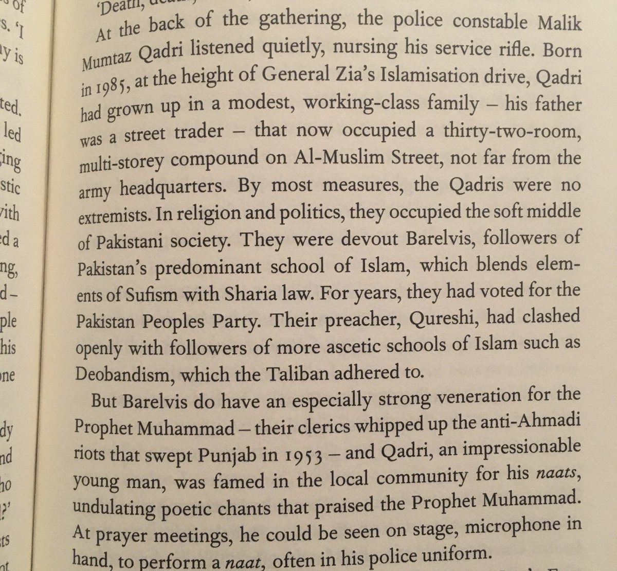 1. Declan Walsh’s “The Nine Lives of Pakistan” distills the complexity of Pakistan in page turning prose. It isn’t intended as an academic work so at the risk of nit-picking I think this page describing Deobandis & Barelvis warrants additional context.