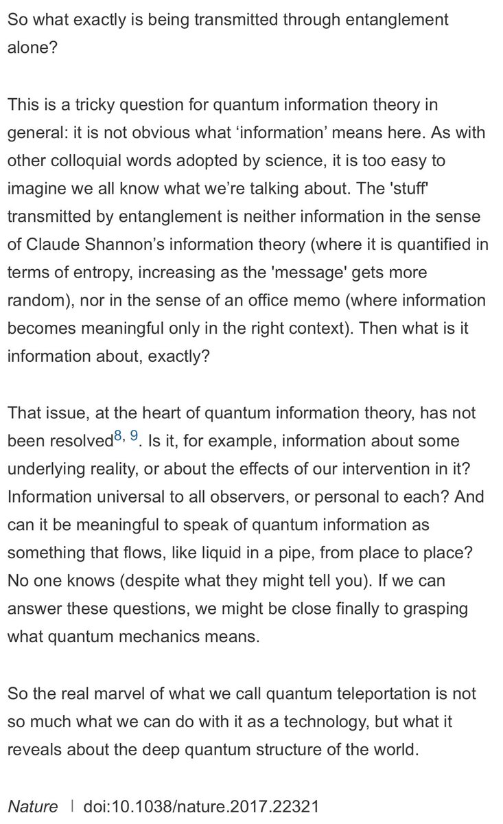 10) there is basically debate about what exactly is transmitted via quantum entanglement. “Information” is hard to define. We don’t truly know. Quantum entanglement is truly a black box of how it works. Truly still a mystery.