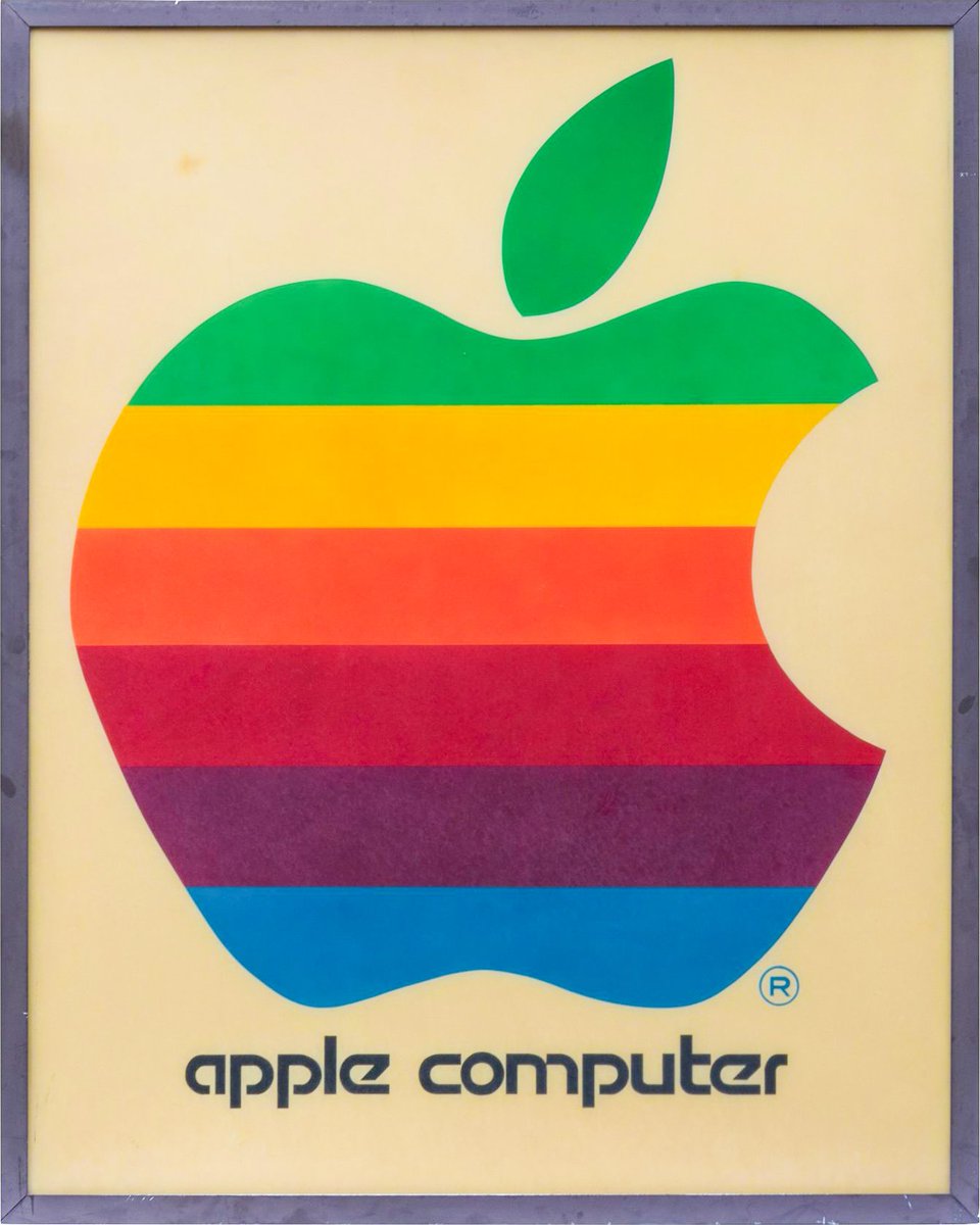 We have this vintage original Apple Computer Inc. sign, circa 1978, displaying the famous rainbow logo. The translucent acrylic sign in metal frame measures over 4x5 feet and remains as one of the earliest Apple retail signs- bids starting at $20,000!