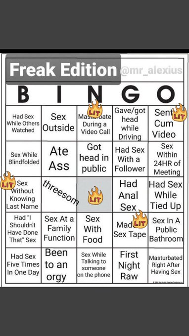 This is more of a bucket list for me than bingo 😂🙈 https://t.co/LFkGxb9Cxg