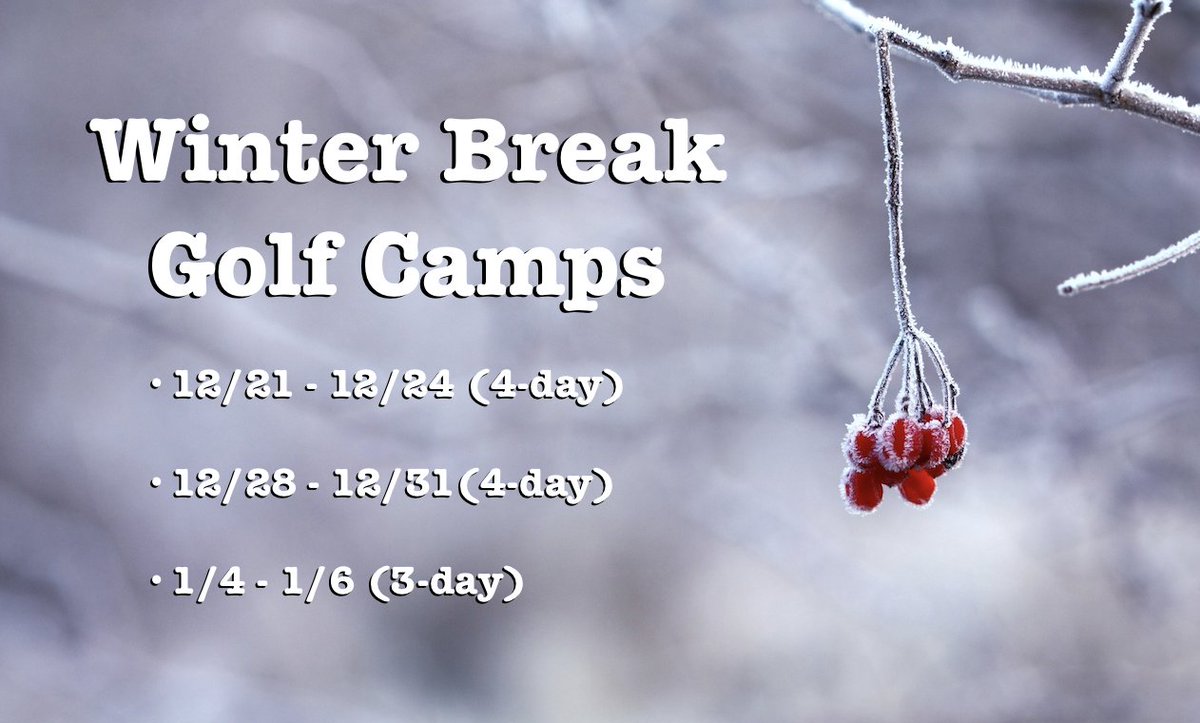 Happy Holidays! SVGolf will be conducting camps at Shoreline Golf Links for the holidays. Join us for our upcoming Winter Break Golf Camps!

To register for a camp, visit: svgolfpc.com/events-calenda… 

On the calendar page:
   · Select and register for the week(s) you want to attend.