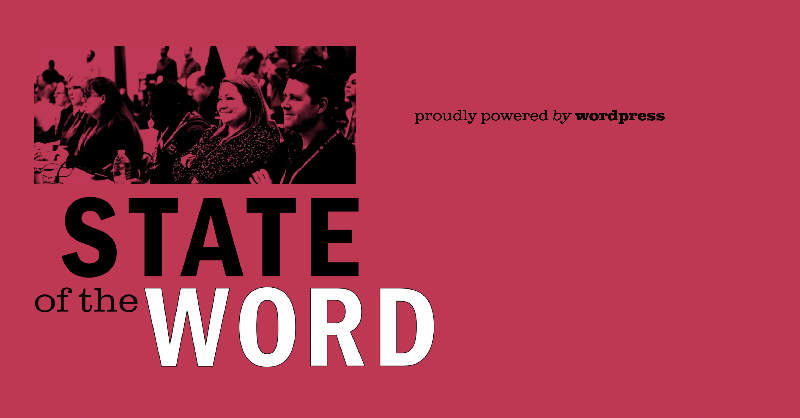 WordPress's tweet photo. Want to learn more about the future of #WordPress? Tune in to State of the Word 2020, the annual WordPress keynote address streaming on Twitter, December 17th. Find out more about the event, add it to your calendar, and submit a question here: https://t.co/xxIuwsiEAp #sotw