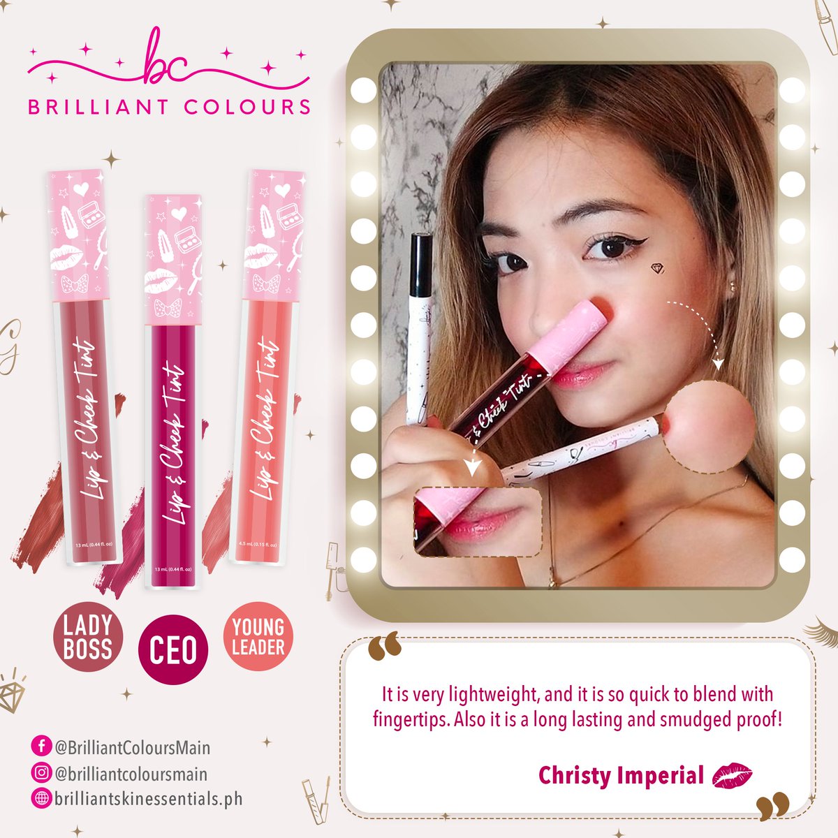bcolours_main's tweet photo. Lightweight and easy to blend? 😃 Yan ang hatid sa atin ni Brilliant Colours Lip &amp; Cheek Tint! 😍 With just a small amount, keri na and pak na pak na ang awra natin for the day! 🥰
Have COLOURS stories?😍 DM 📩 your experience!

#BrilliantColours✨
#BCFeedback
#LipAndCheekTint💄 https://t.co/s3Gyx0rQQi