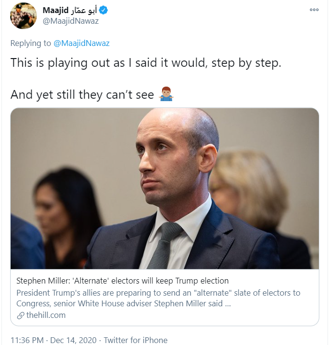 Maajid Nawaz points out he has kept calling this election right - step by step - and yet still THEY can't see